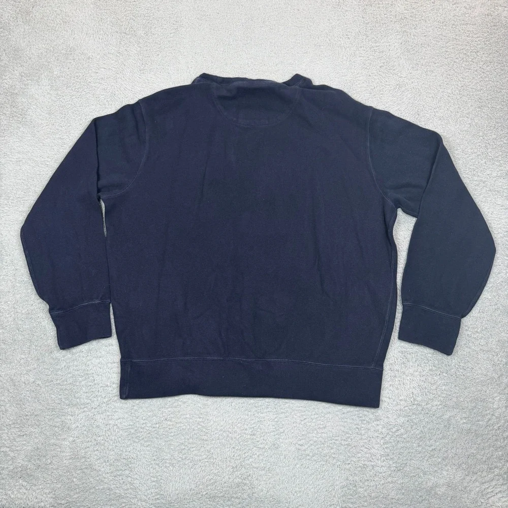 Polo Ralph Lauren Mens XL Navy Blue Crewneck Sweatshirt Red Pony Logo Cotton
